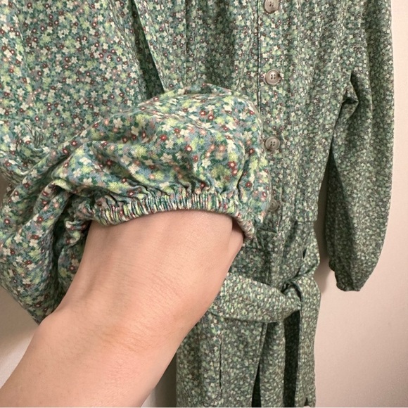 FRNCH Talia Romper Sage Medium Like New cotton cottagecore - Picture 7 of 10